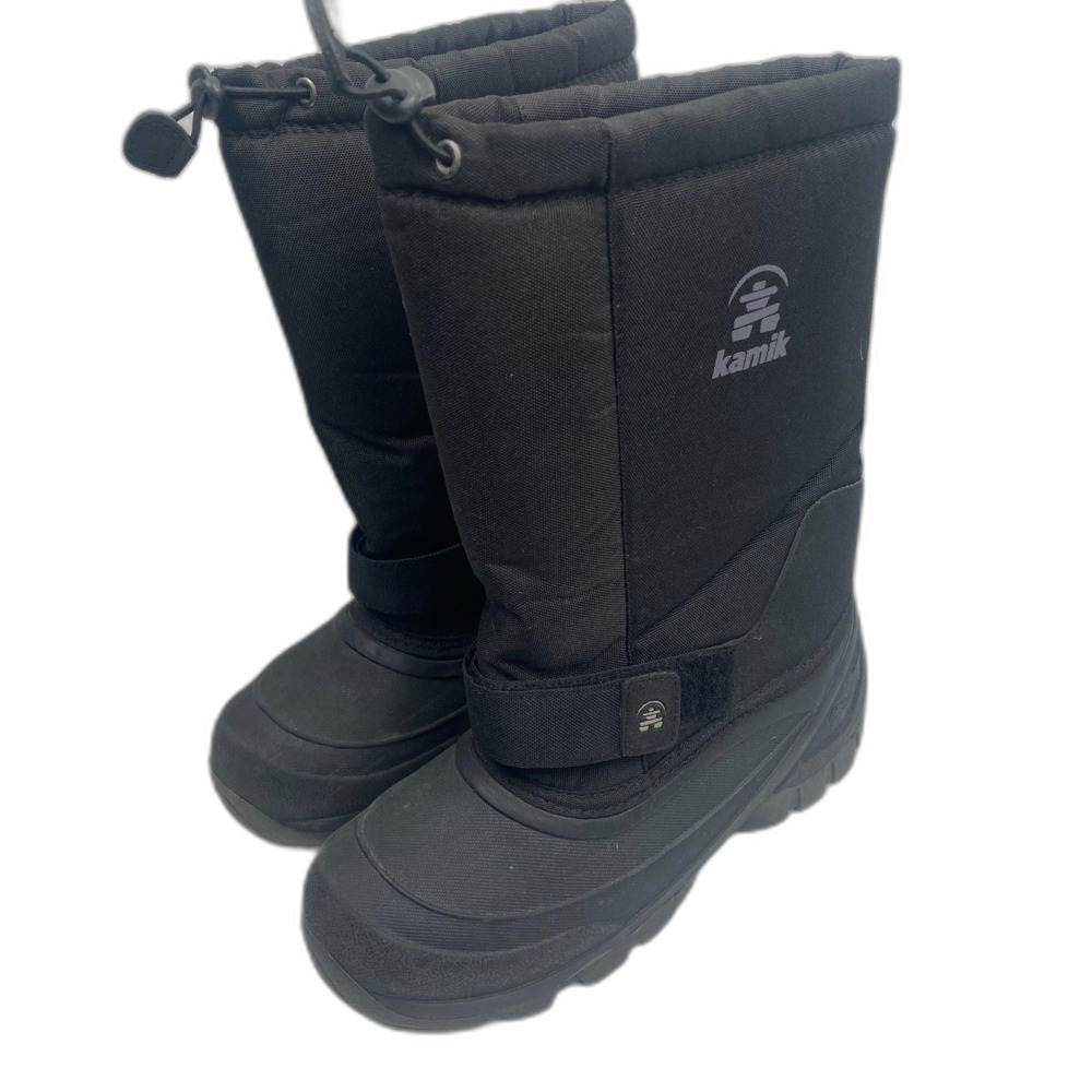 Kamik Insulated Winter Boots Youth Size 6 Black Velcro Snow Boots